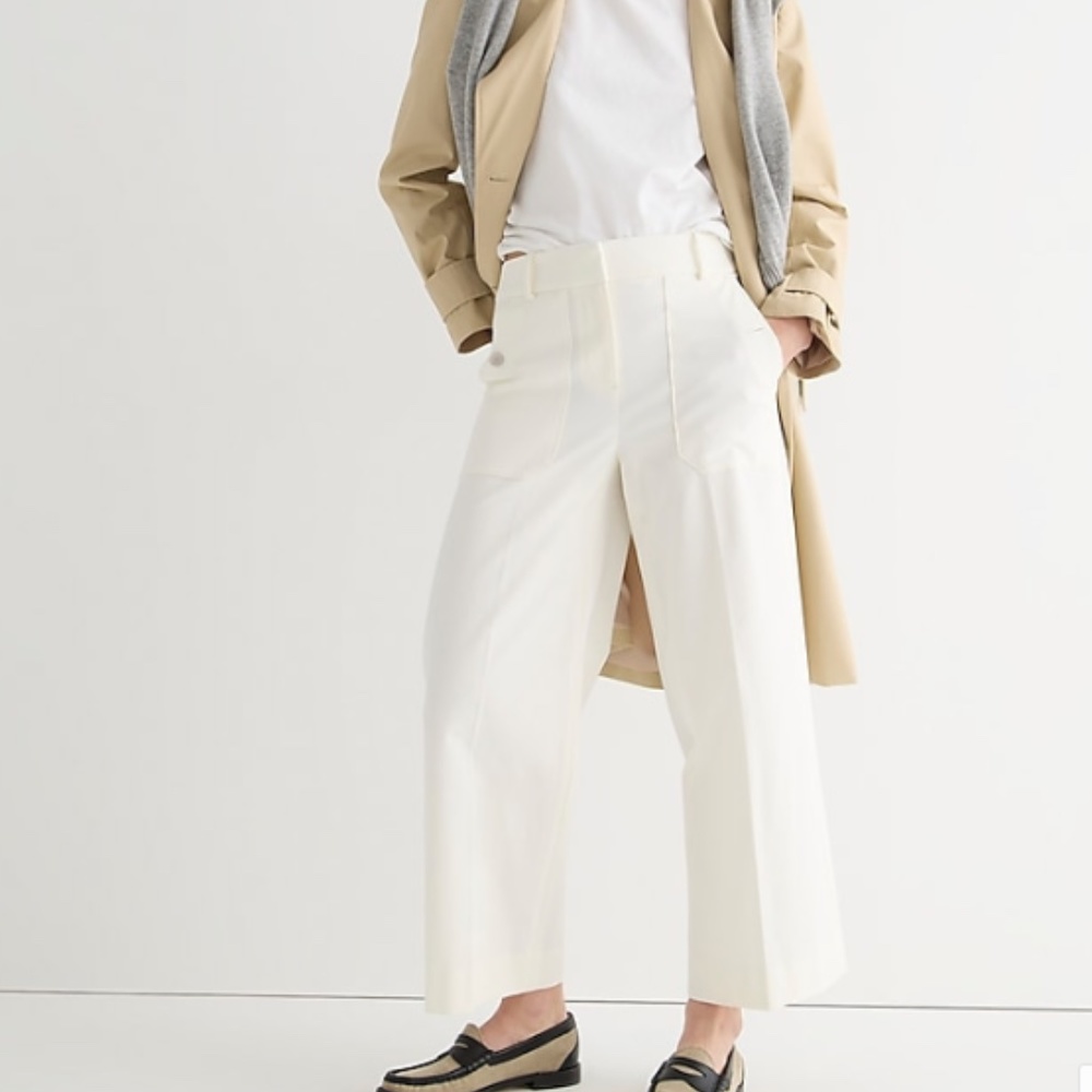 JCrew Sydney wide-leg pant in bi-stretch cotton blend